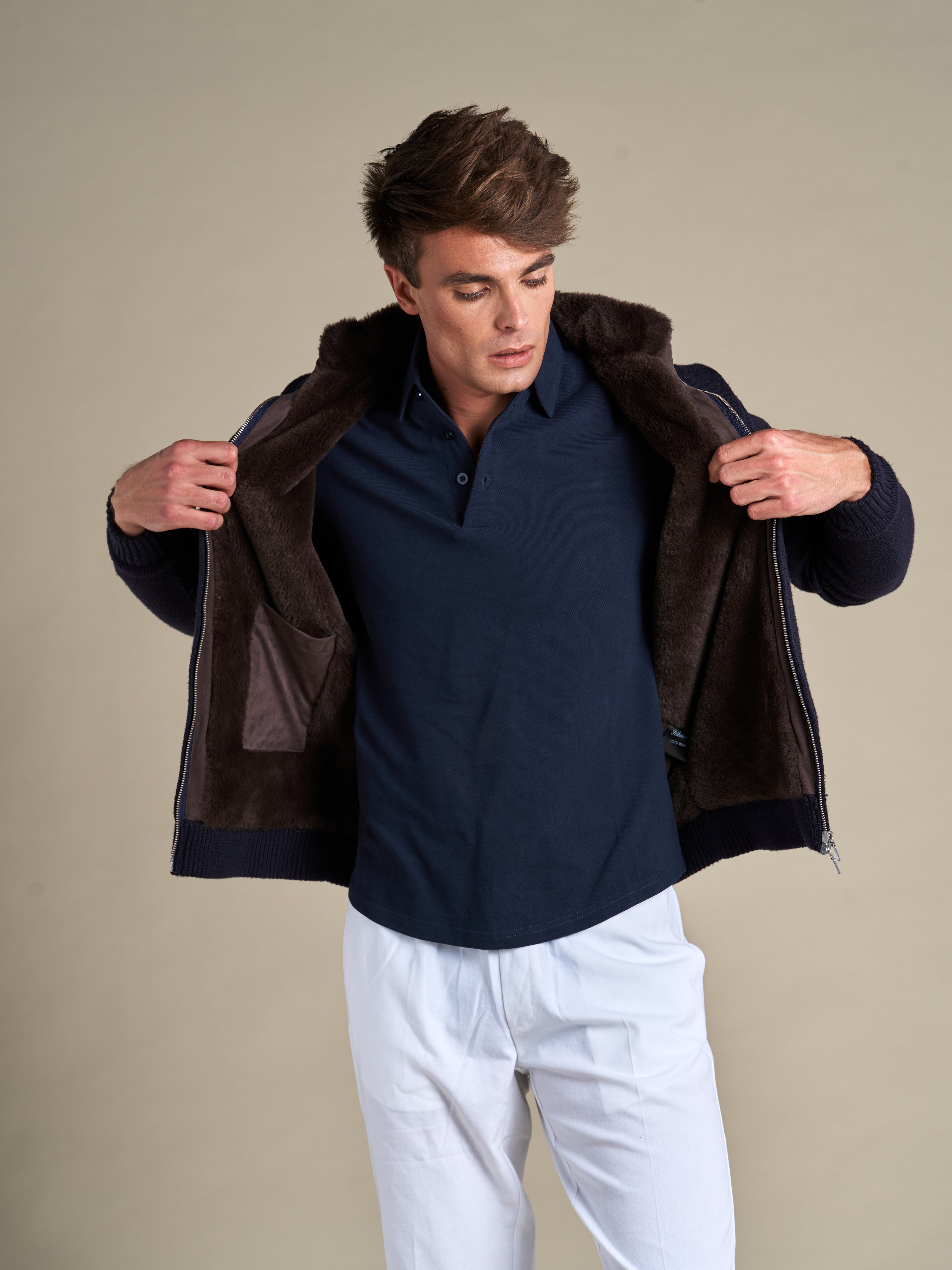 FULL FUR LINED CARDIGAN