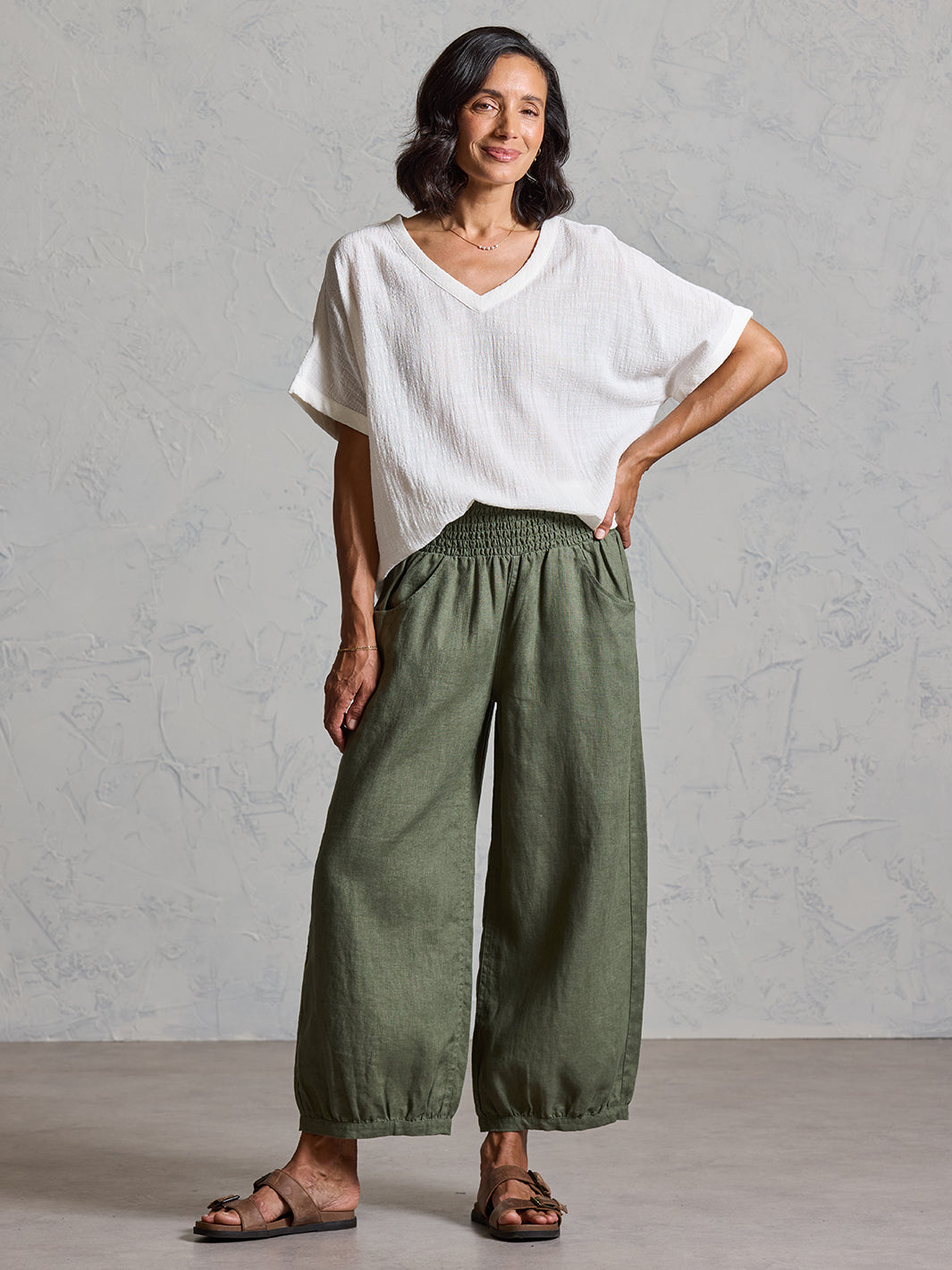Sadhu French Linen Pants Olive