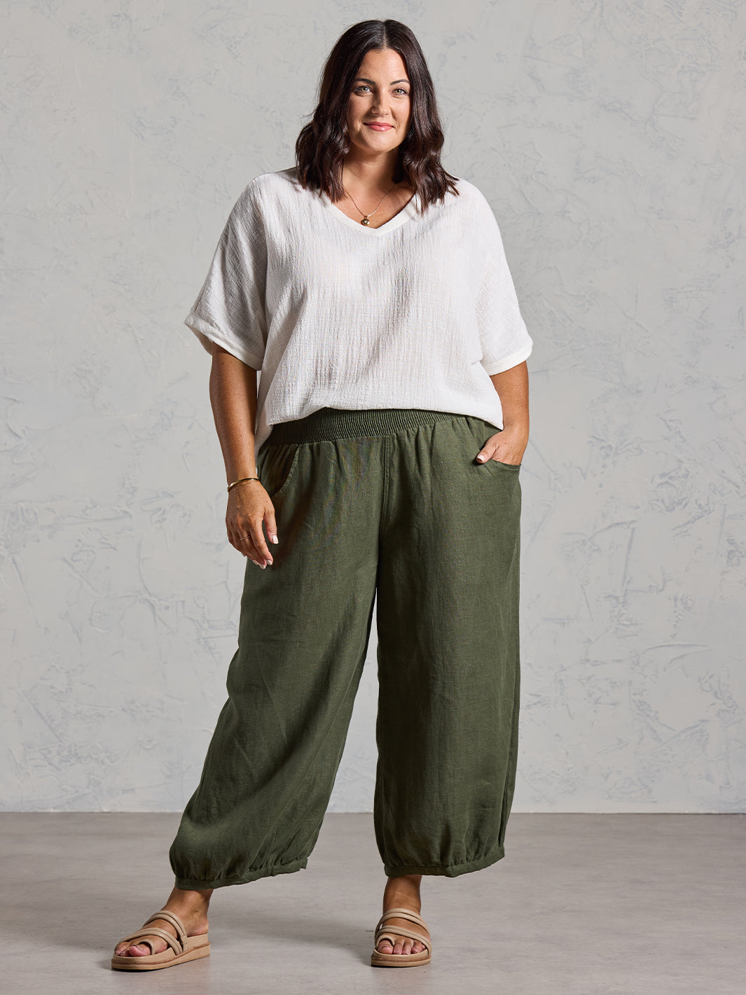 Sadhu French Linen Pants Olive