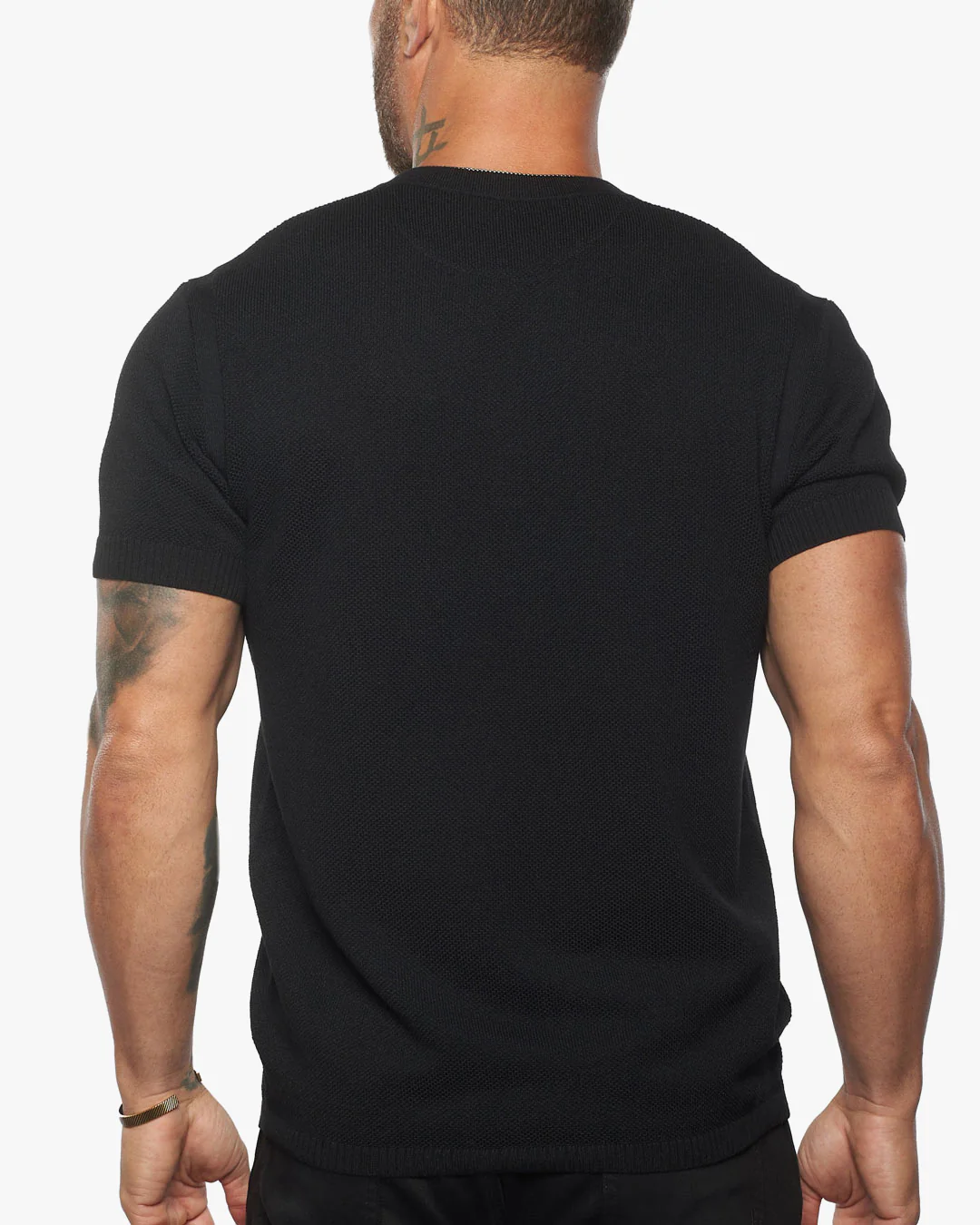 Mandarin Collar Slim Fit Knit Henley 