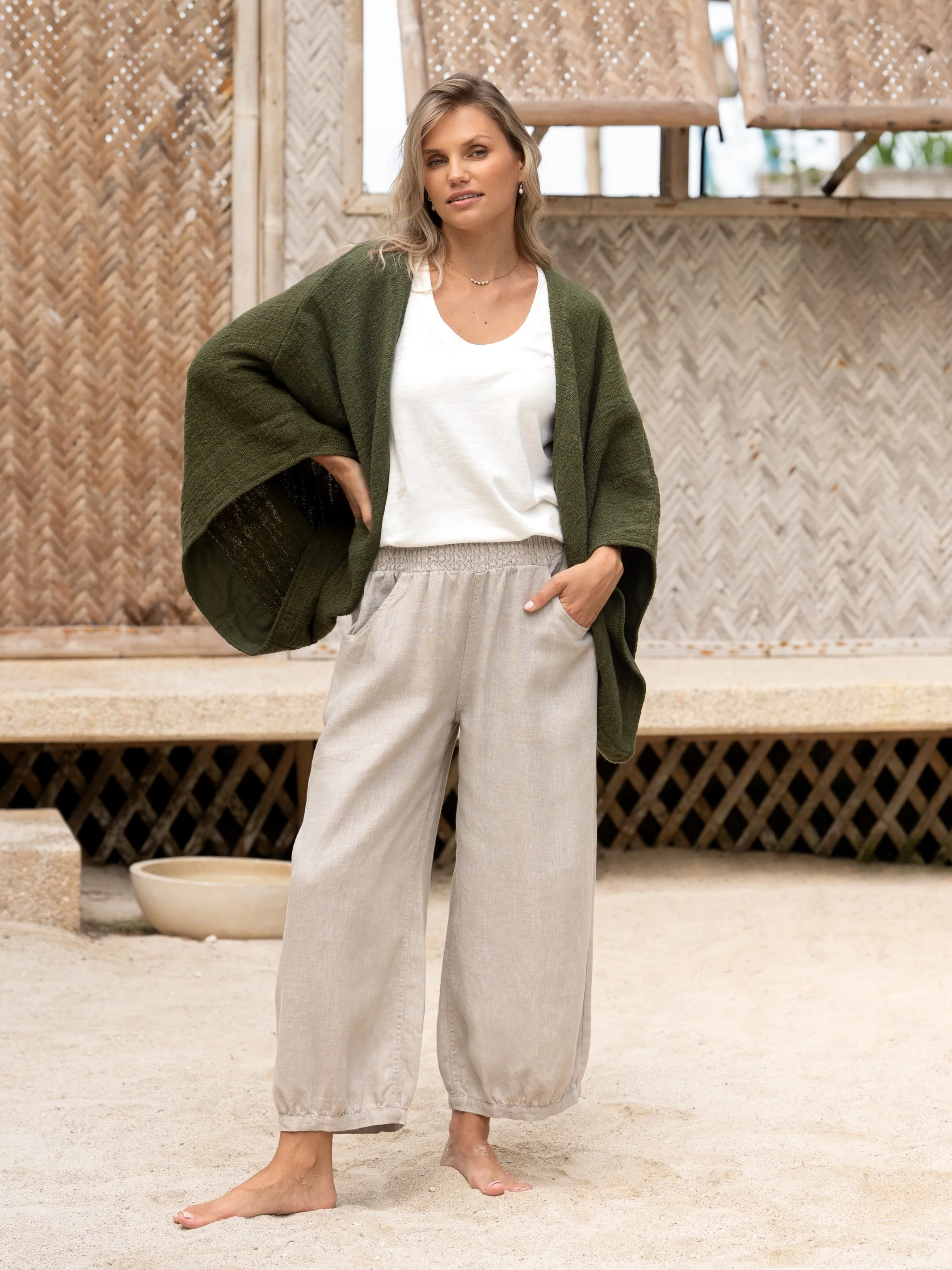 Sadhu French Linen Pants Olive