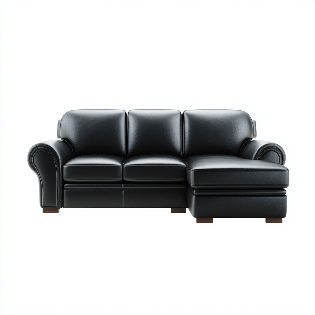Canapé d'angle simili-cuir 260x165x90 cm noir - Style classique-Abodeixe