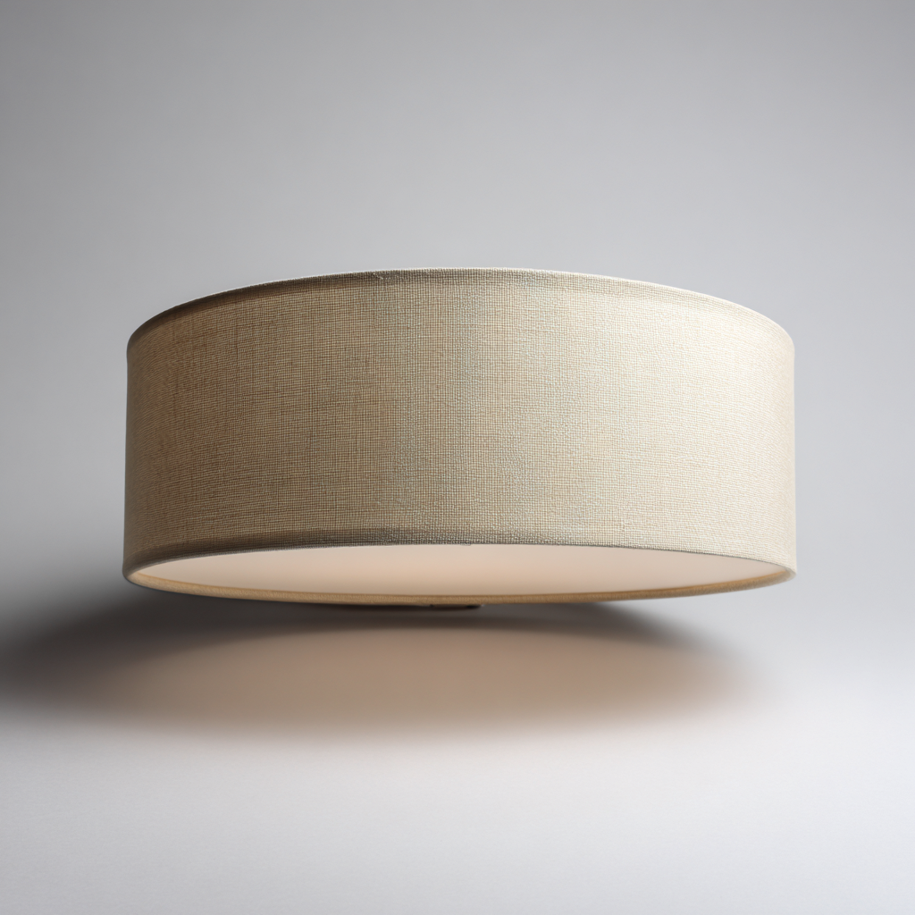 Plafonnier en tissu et diffuseur blanc 40x40x14 cm - beige-blanc - style contemporain-Abodeixe