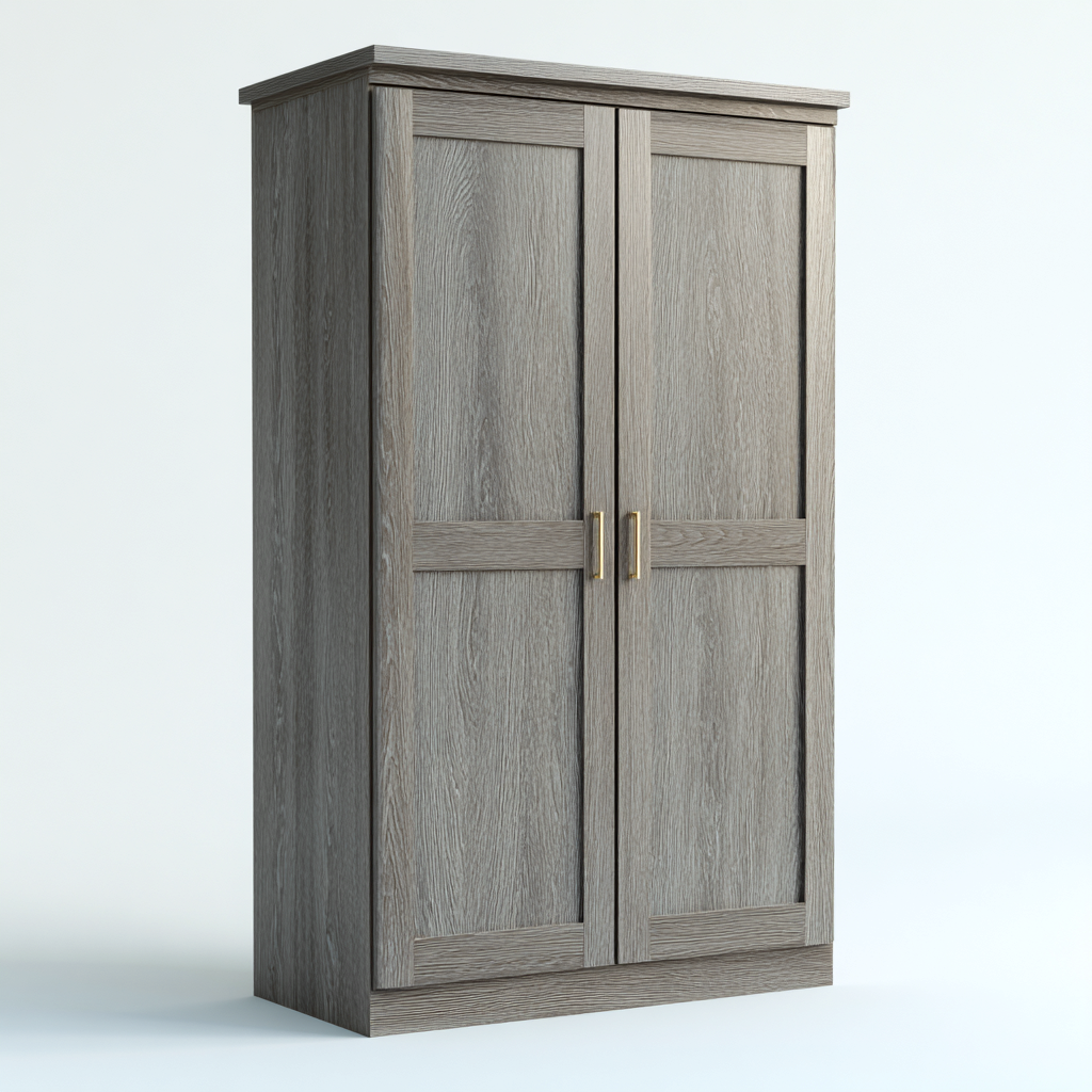 Armoire en bois 100x55x190 cm - gris - rangement - design moderne-Abodeixe