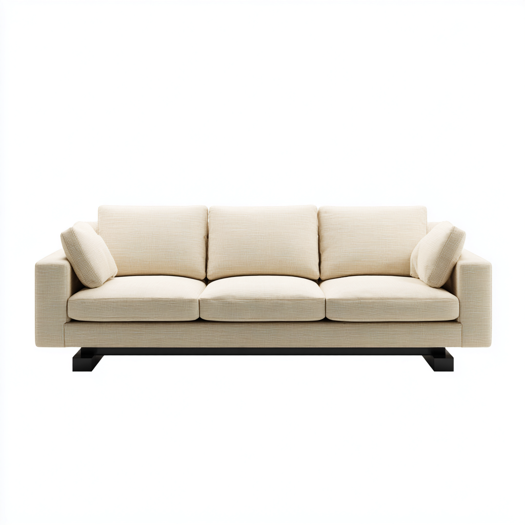 Canapé 3 places tissu 218x92x84 cm - beige - style moderne-Abodeixe