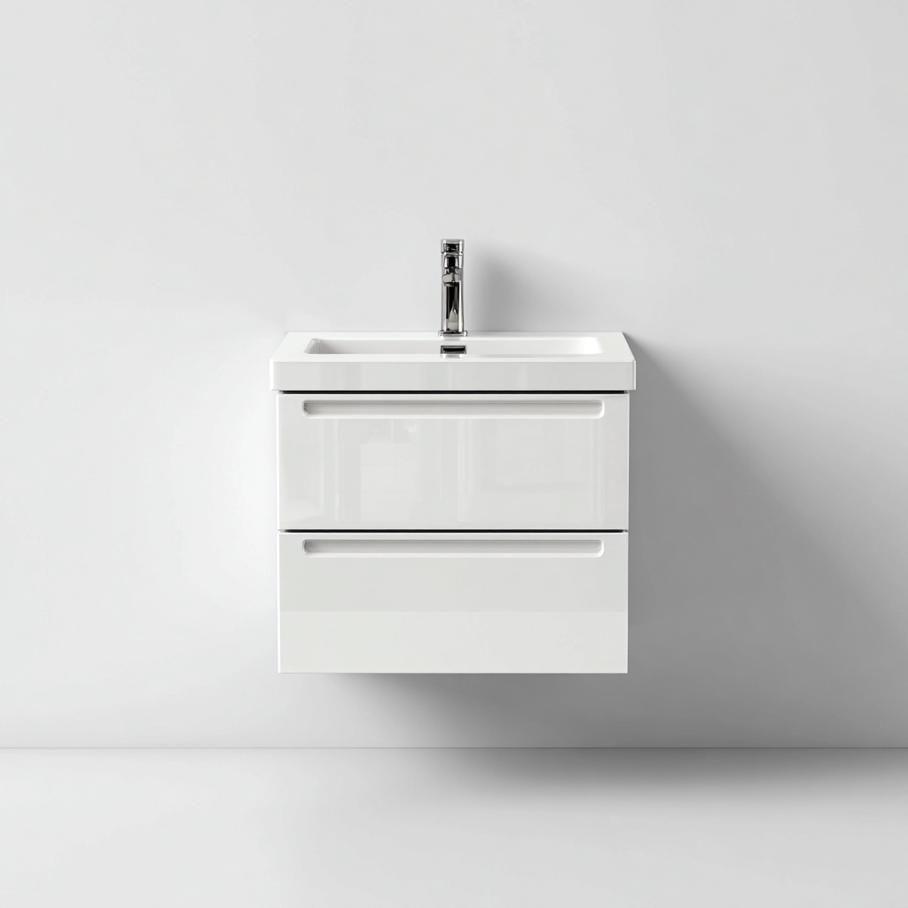 Meuble vasque 70x45x60 cm - blanc - design moderne-Abodeixe