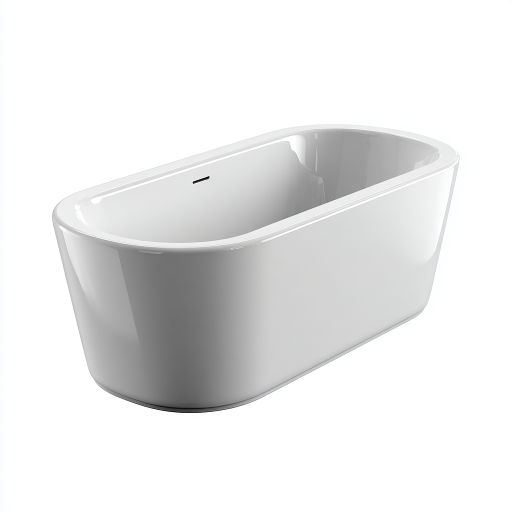 Baignoire autoportante 170x75x55 cm - blanc - design moderne-Abodeixe