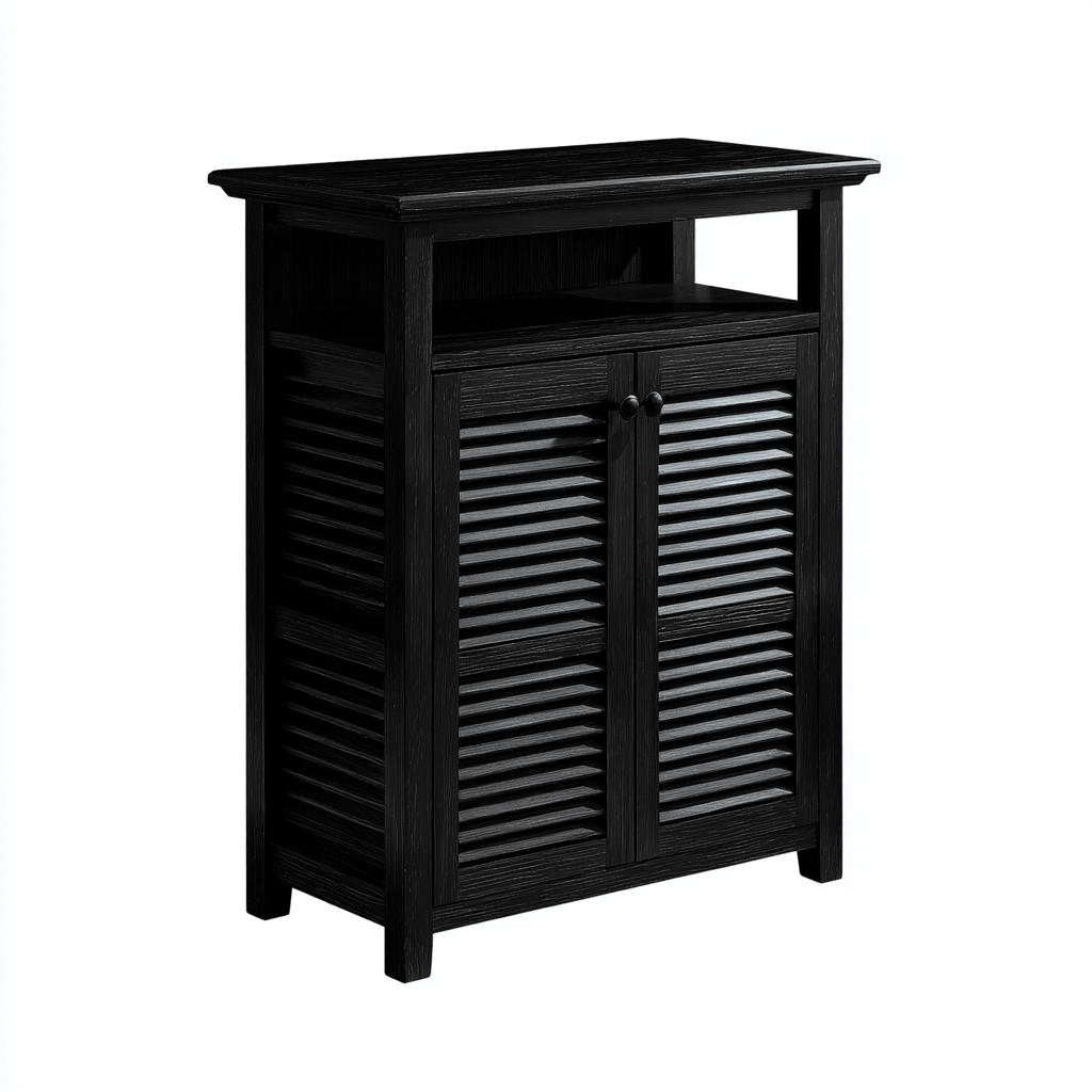 Meuble à chaussures-bois-80x30x95 cm-noir-style moderne-Abodeixe