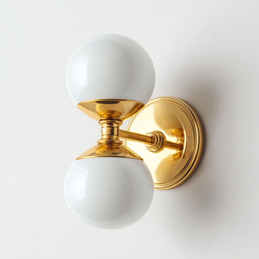 Applique murale metal-verre 18x20x32 cm - or-blanc - design classique-Abodeixe