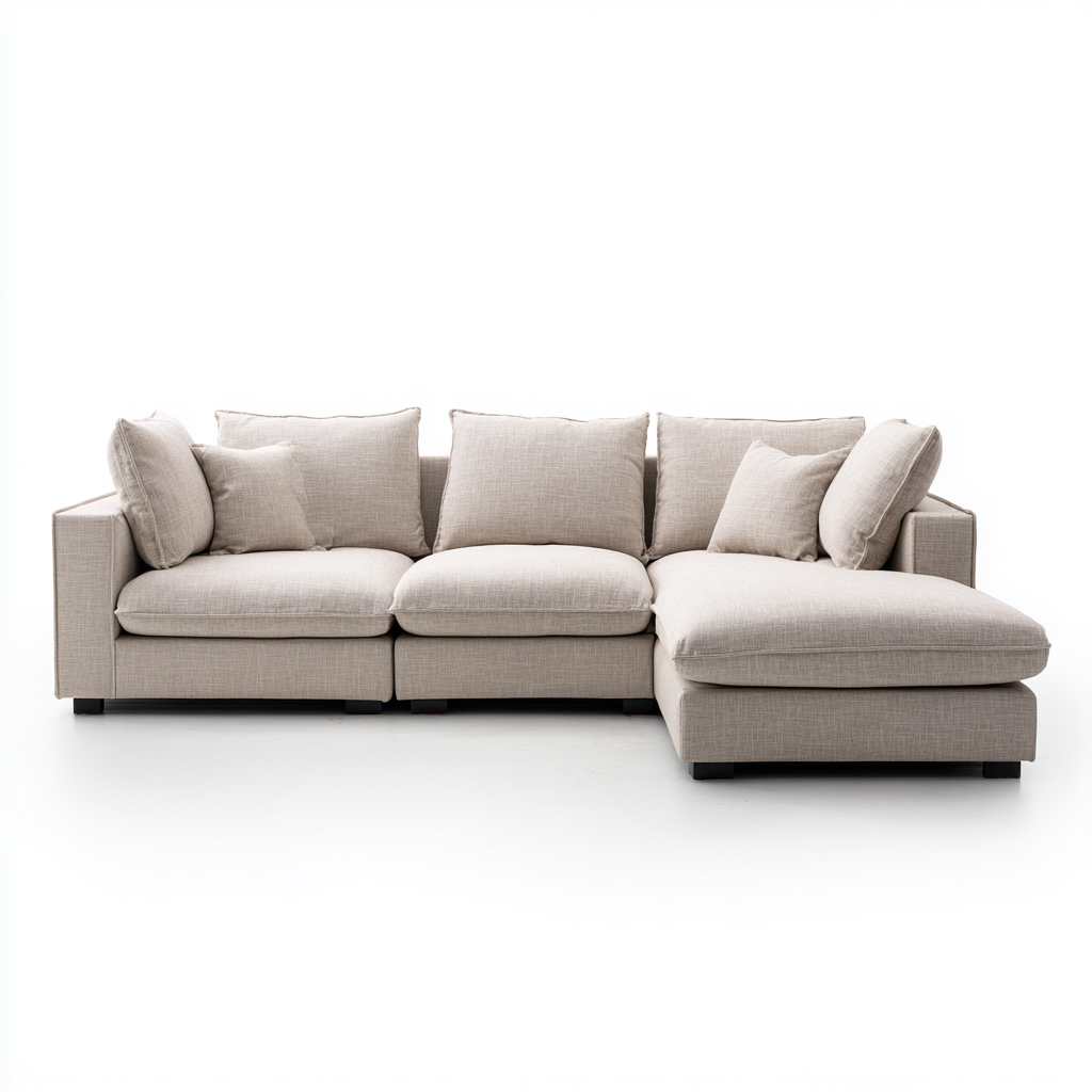 Canapé d'angle tissu 160x90x85 cm - beige - design moderne-Abodeixe