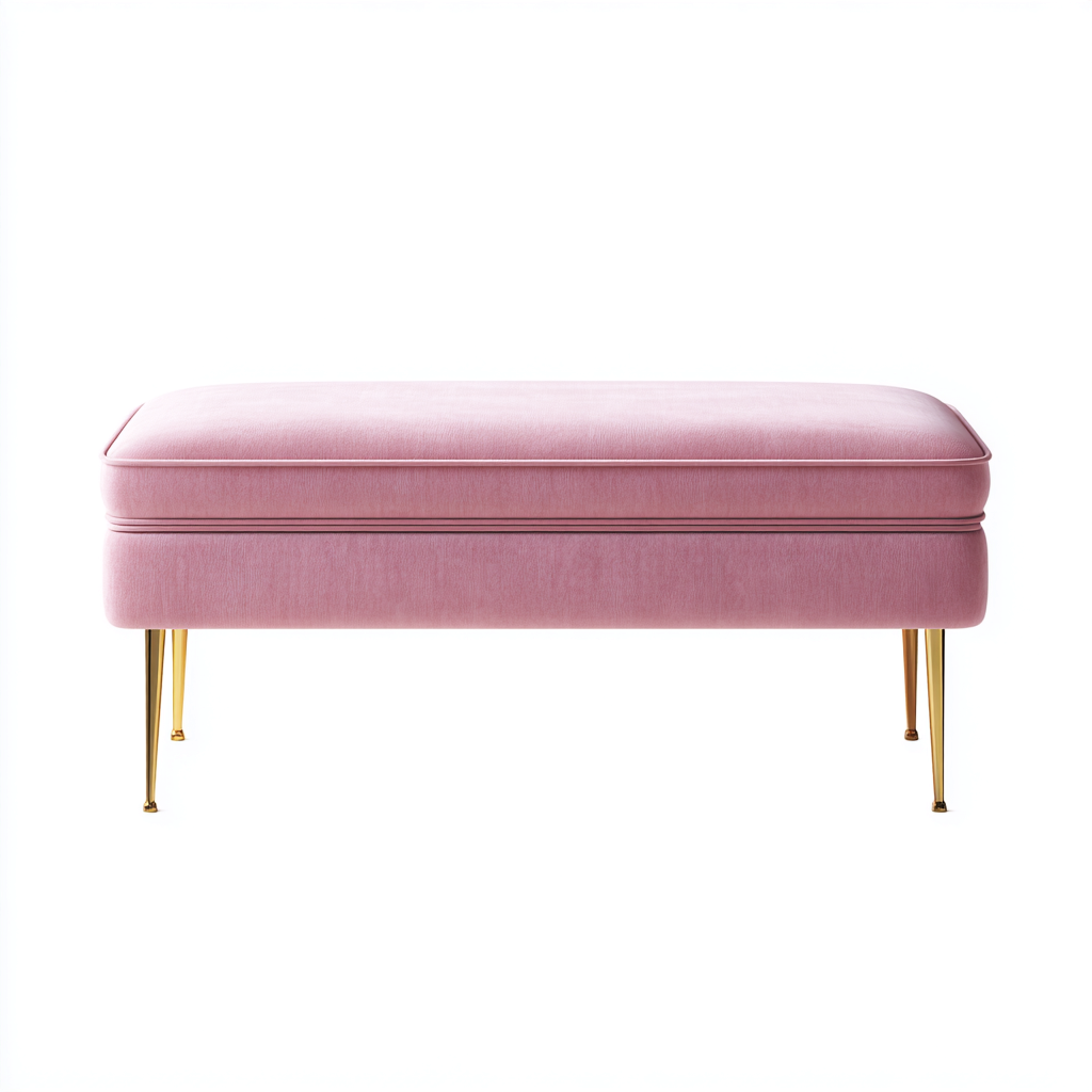 Banc d'entrée velours 100x40x48 cm - rose - design moderne pour entrée-Abodeixe