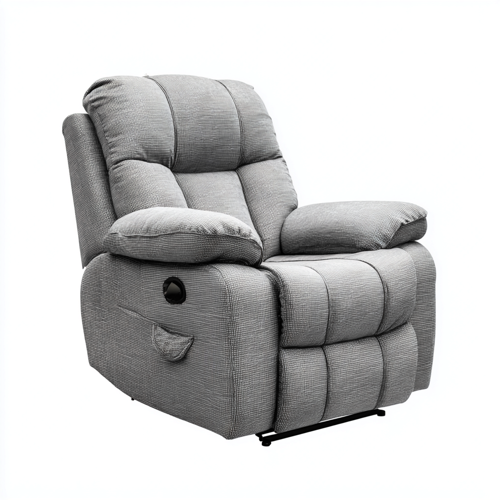 Fauteuil relax tissu 90x90x110 cm - gris - design moderne-Abodeixe