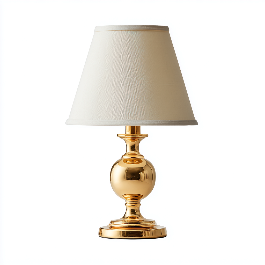 Lampe de table métal 28x28x52 cm - doré-beige - style classique-Abodeixe
