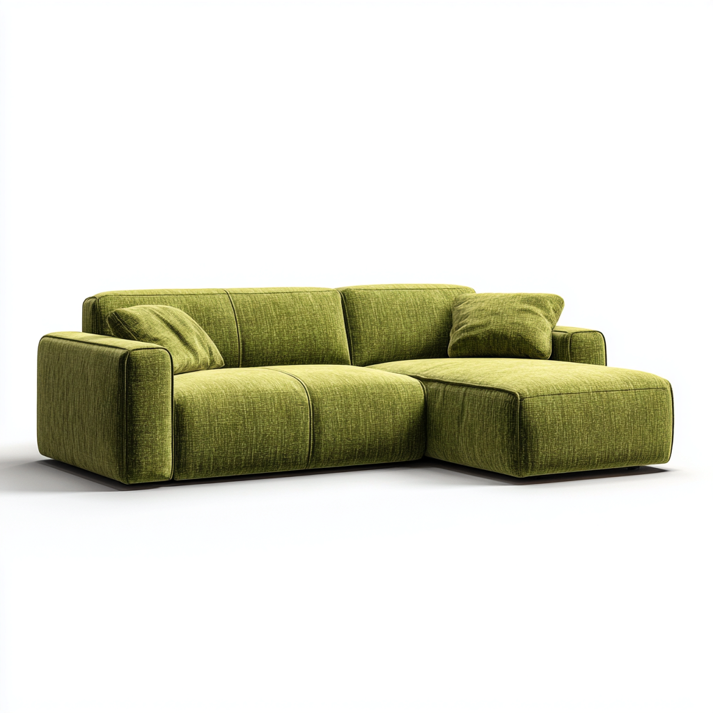 Canapé d'angle tissu 255x160x82 cm vert - Design moderne-Abodeixe