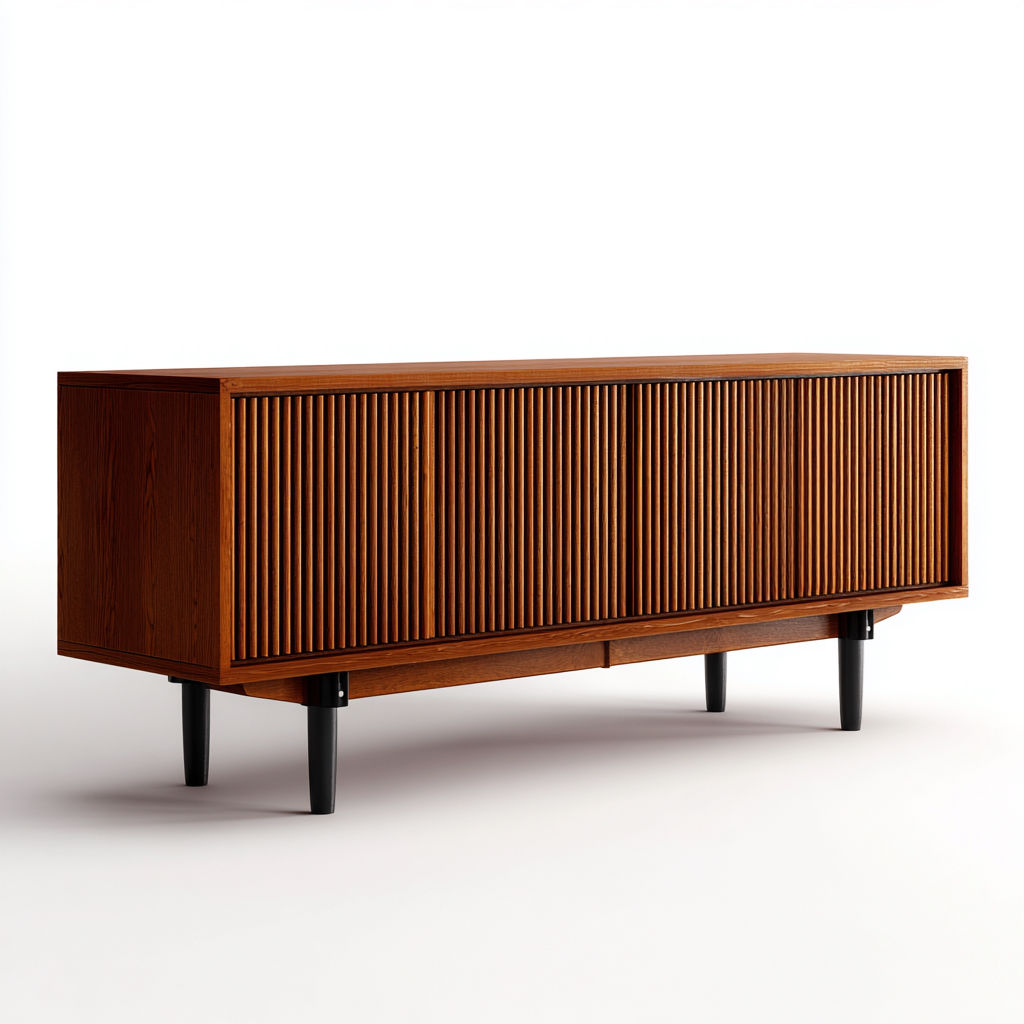 Meuble TV-Bois massif-Acier-175x44x68 cm-Noir-Brun-Style contemporain-Abodeixe