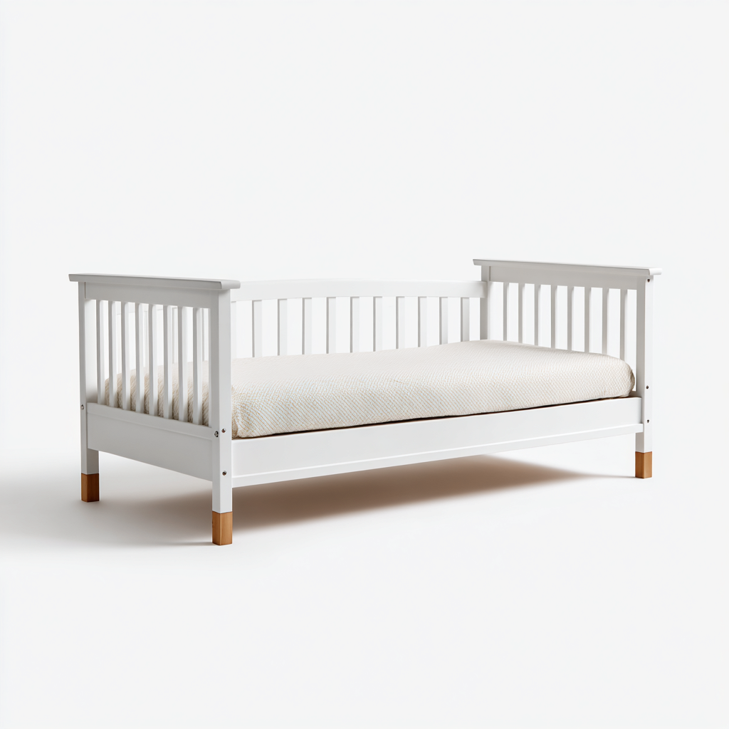 Canapé-lit en bois 200x95x75 cm - blanc - structure à lattes - design classique-Abodeixe