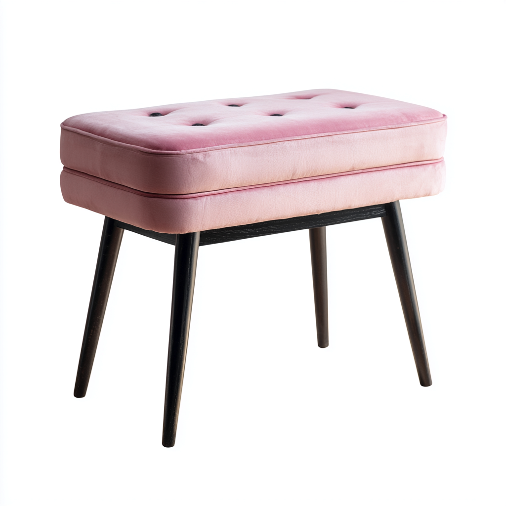 Banc d'entrée velours 55x35x48 cm - rose - design moderne-Abodeixe