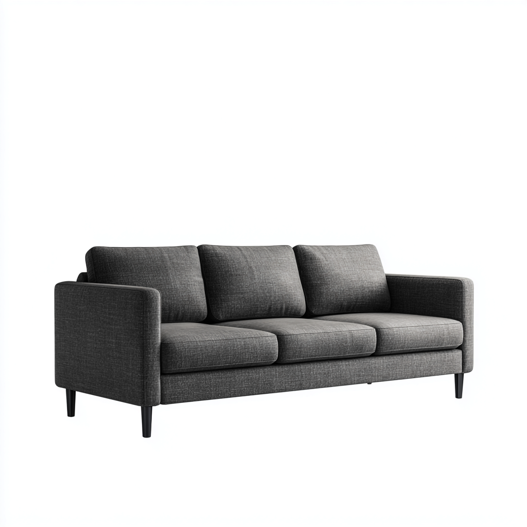 Canapé 3 places tissu 220x88x85 cm - gris foncé - design épuré-Abodeixe