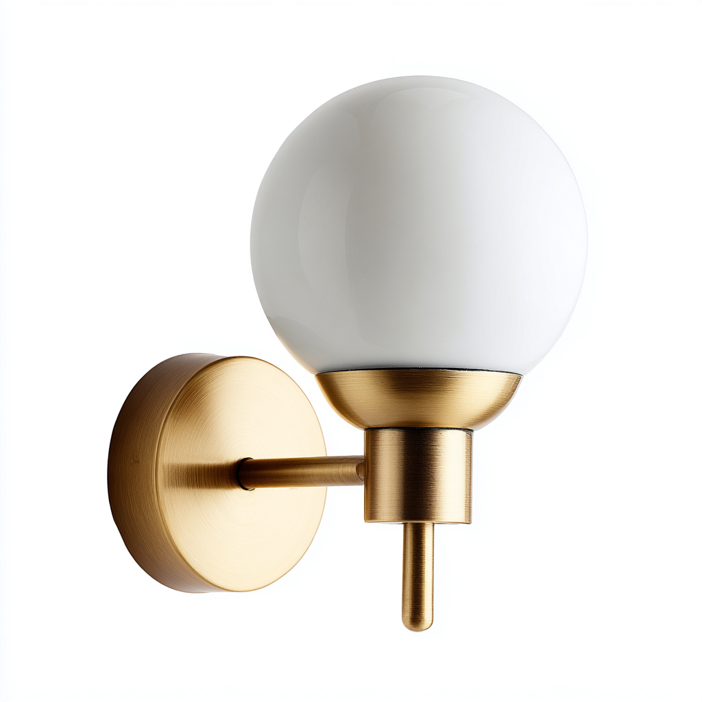 Applique murale métal 18x12x26 cm - doré-verre opale - design moderne-Abodeixe