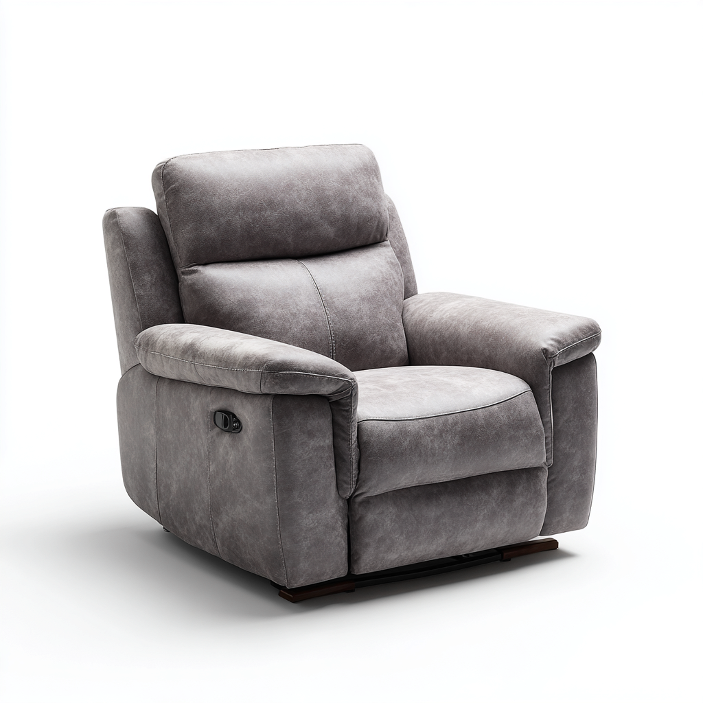 Fauteuil relax tissu microfibre 105x95x103 cm - gris - adapté au salon - design moderne-Abodeixe