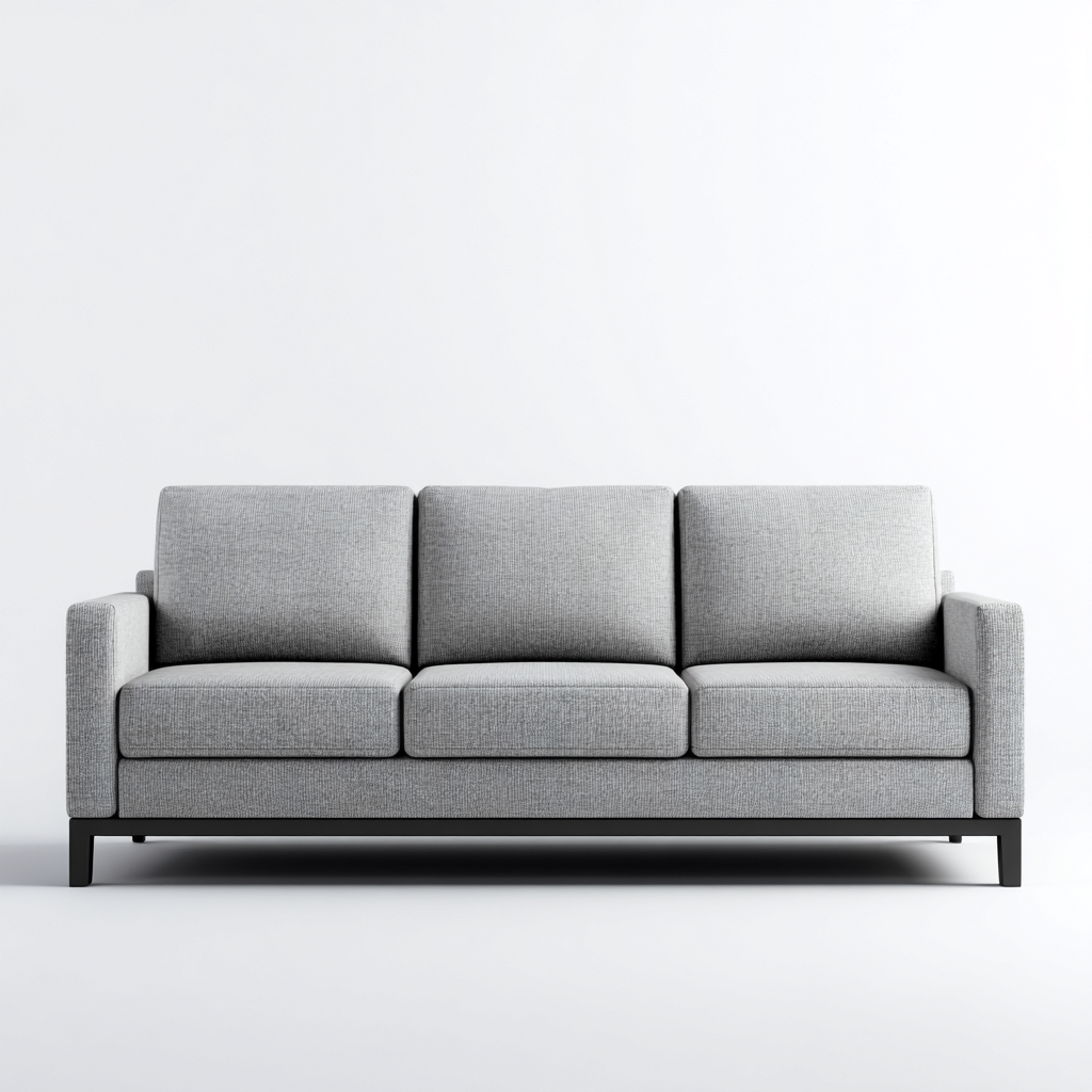 Canapé 3 places tissu 218x87x88 cm - gris clair - design contemporain-Abodeixe