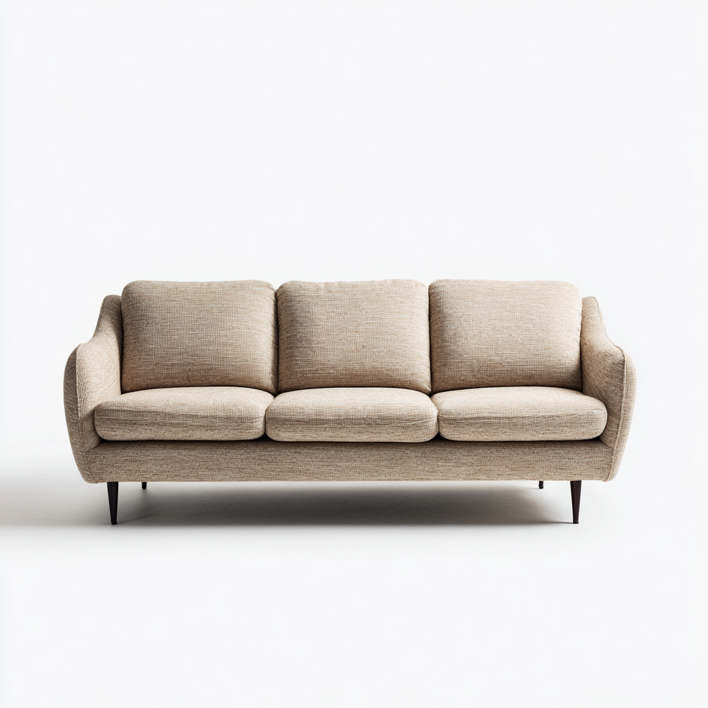 Canapé 3 places tissu 205x88x82 cm beige - Style moderne-Abodeixe