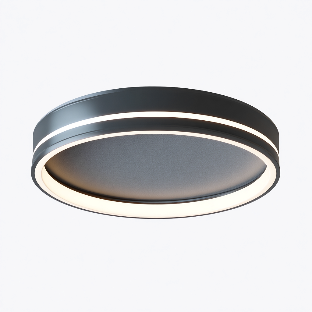 Plafonnier en métal 40x40x8 cm noir design moderne-Abodeixe