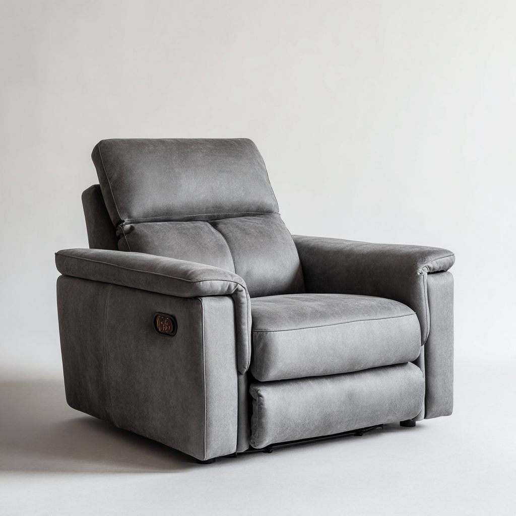 Fauteuil relax cuir 90x90x110 cm - gris - design moderne-Abodeixe