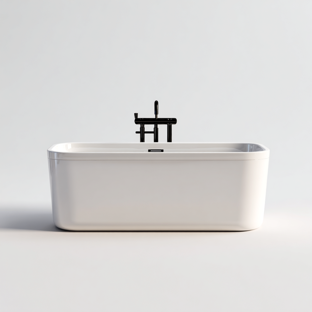 Baignoire acrylique 170x75x60 cm - blanche - design moderne-Abodeixe