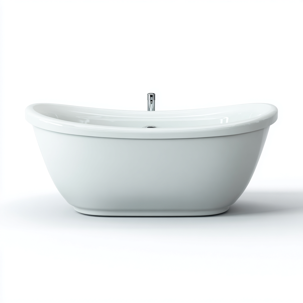 Baignoire autoportante 170x75x60 cm - blanc - design moderne-Abodeixe