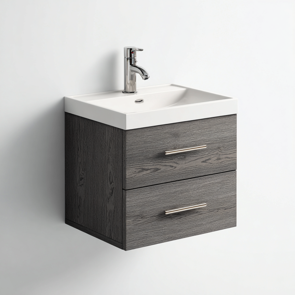 Meuble vasque bois 50x40x55 cm gris - Design moderne-Abodeixe