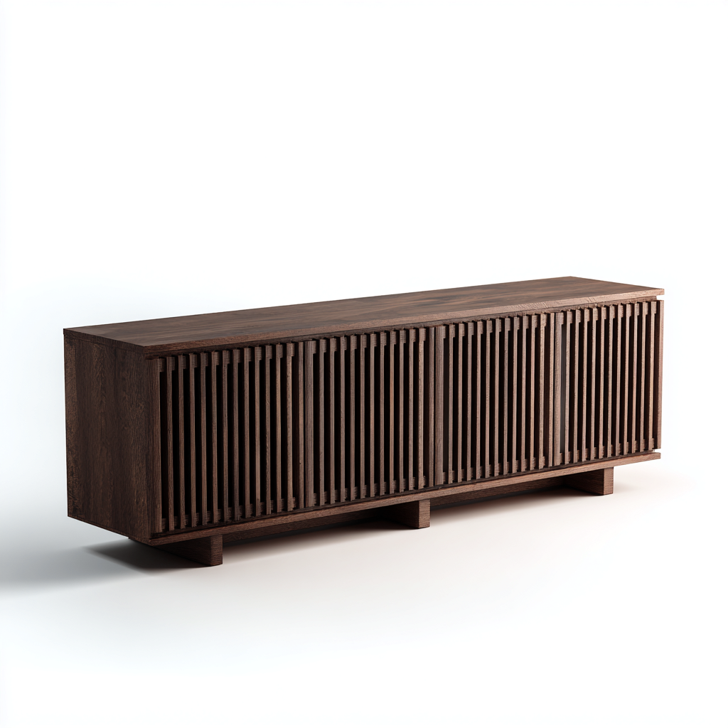 Meuble TV-Bois massif-180x45x65 cm-Brun foncé-Style contemporain-Abodeixe