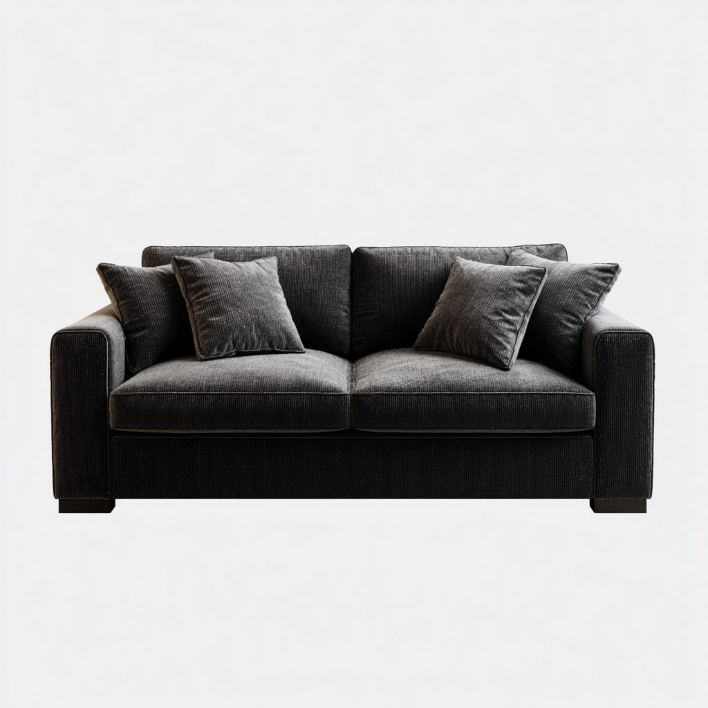 Canapé 3 places tissu 210x90x85 cm gris foncé - Style moderne-Abodeixe