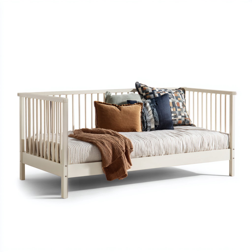 Canapé-lit bois composite 200x90x80 cm beige pour chambre - design moderne-Abodeixe