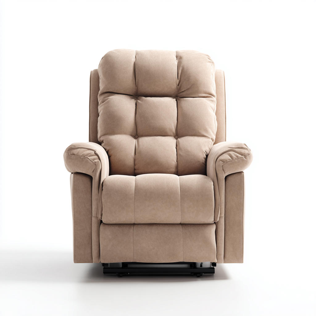 Fauteuil relax rembourré tissu 103x94x107 cm - beige - confort pour salon-Abodeixe