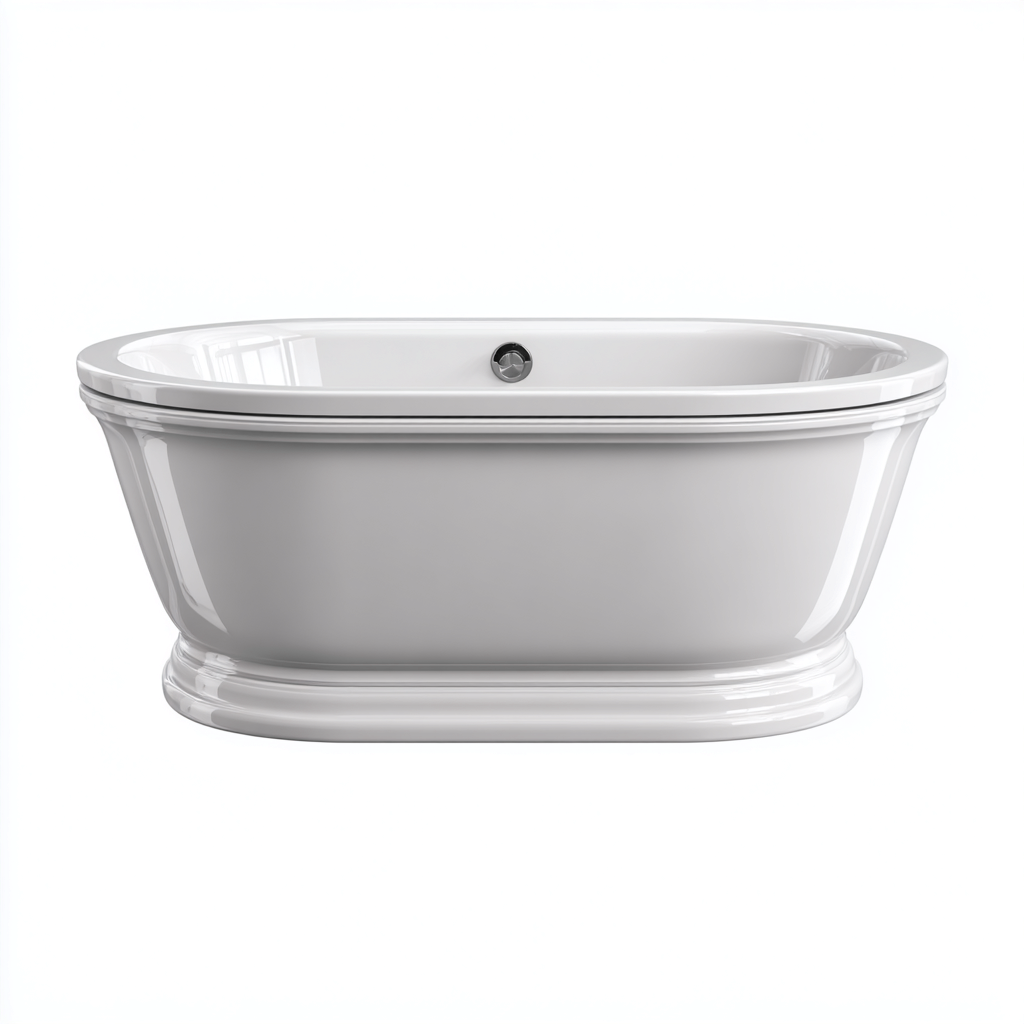 Baignoire îlot acrylique 170x80x70 cm - blanche - design classique-Abodeixe