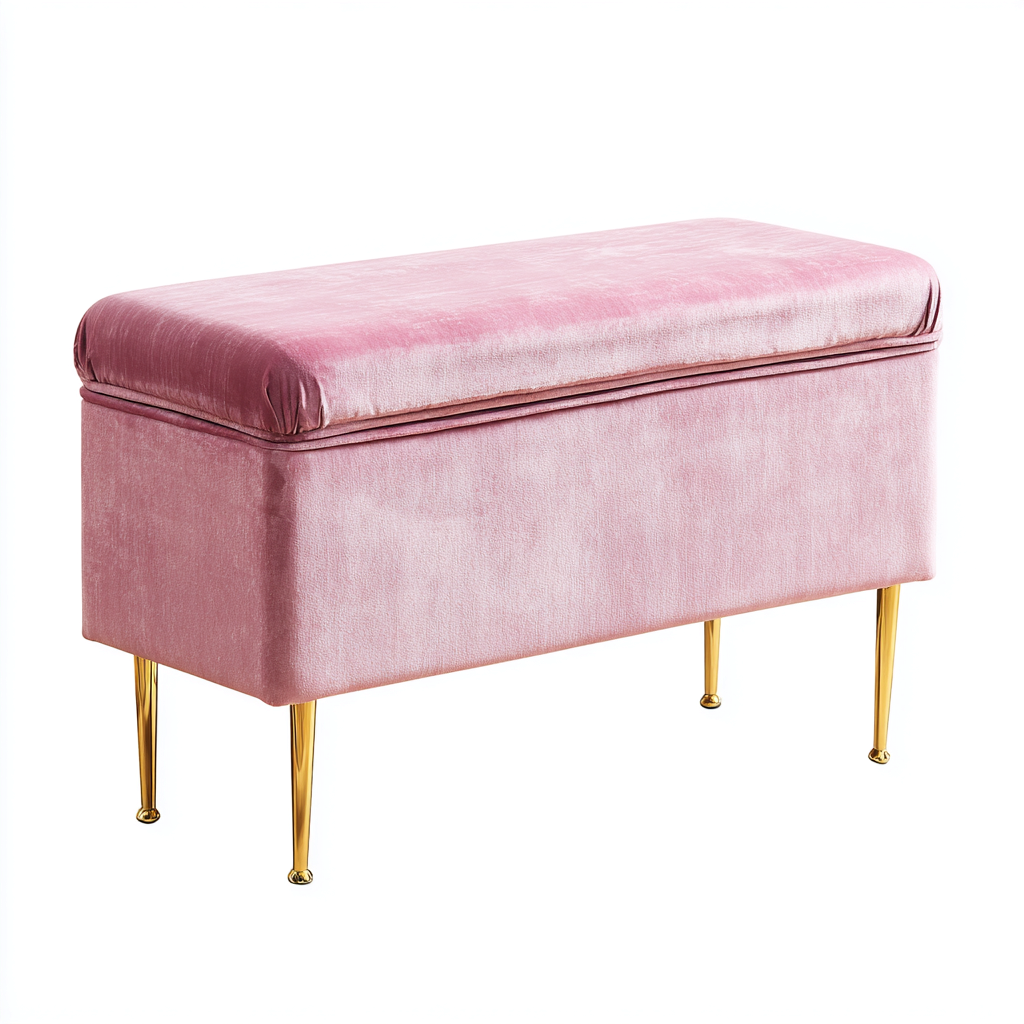 Banc d'entrée rembourré 85x35x50 cm - rose - design contemporain-Abodeixe