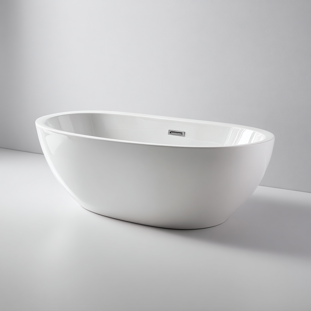 Baignoire îlot acrylique 160x75x60 cm - blanche - design moderne-Abodeixe