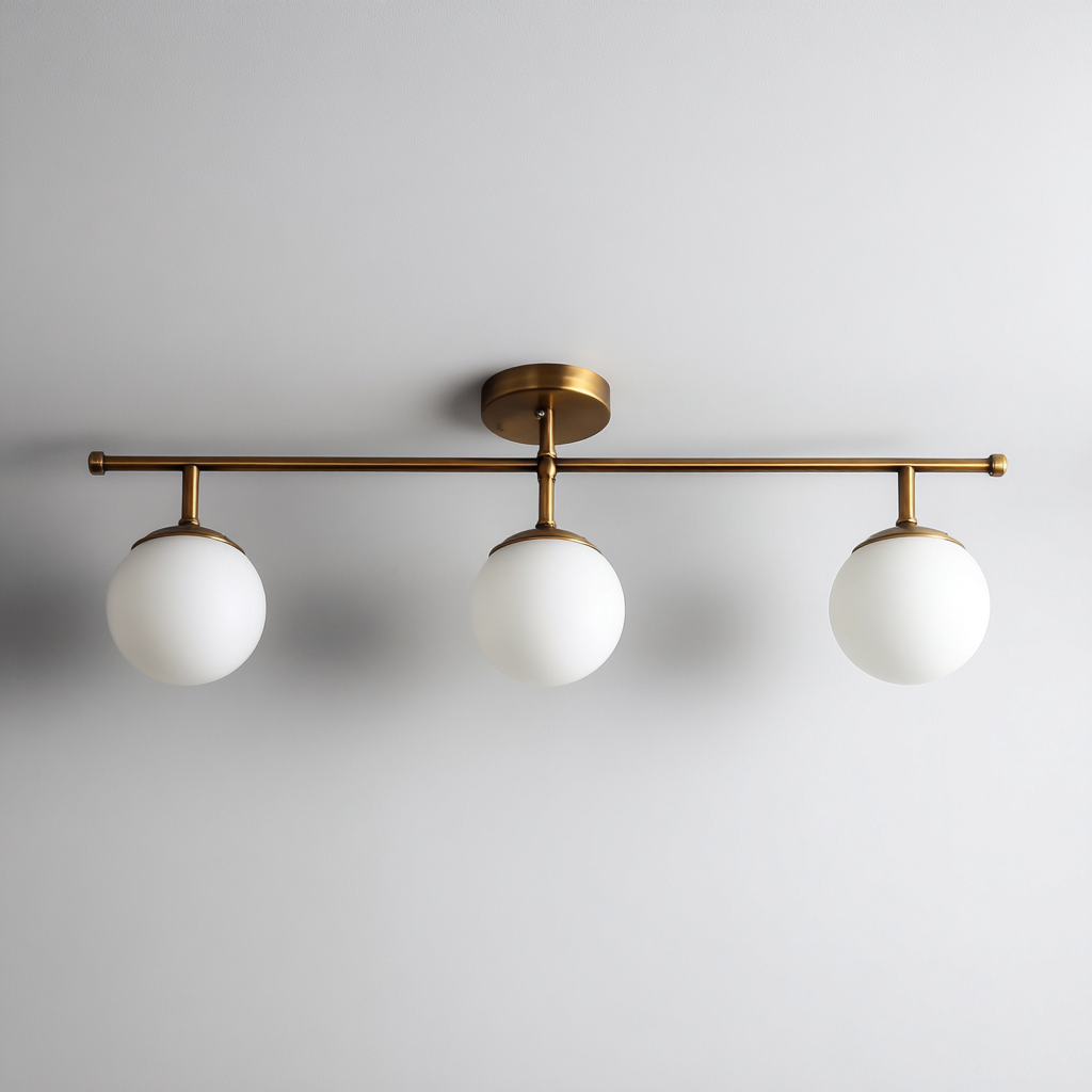 Plafonnier métal 70x20x28 cm - or-blanc - éclairage décoratif - design contemporain-Abodeixe