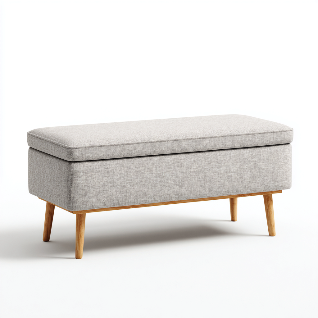 Banc d'entrée tissu 110x40x48 cm - gris - design moderne pour entrée-Abodeixe