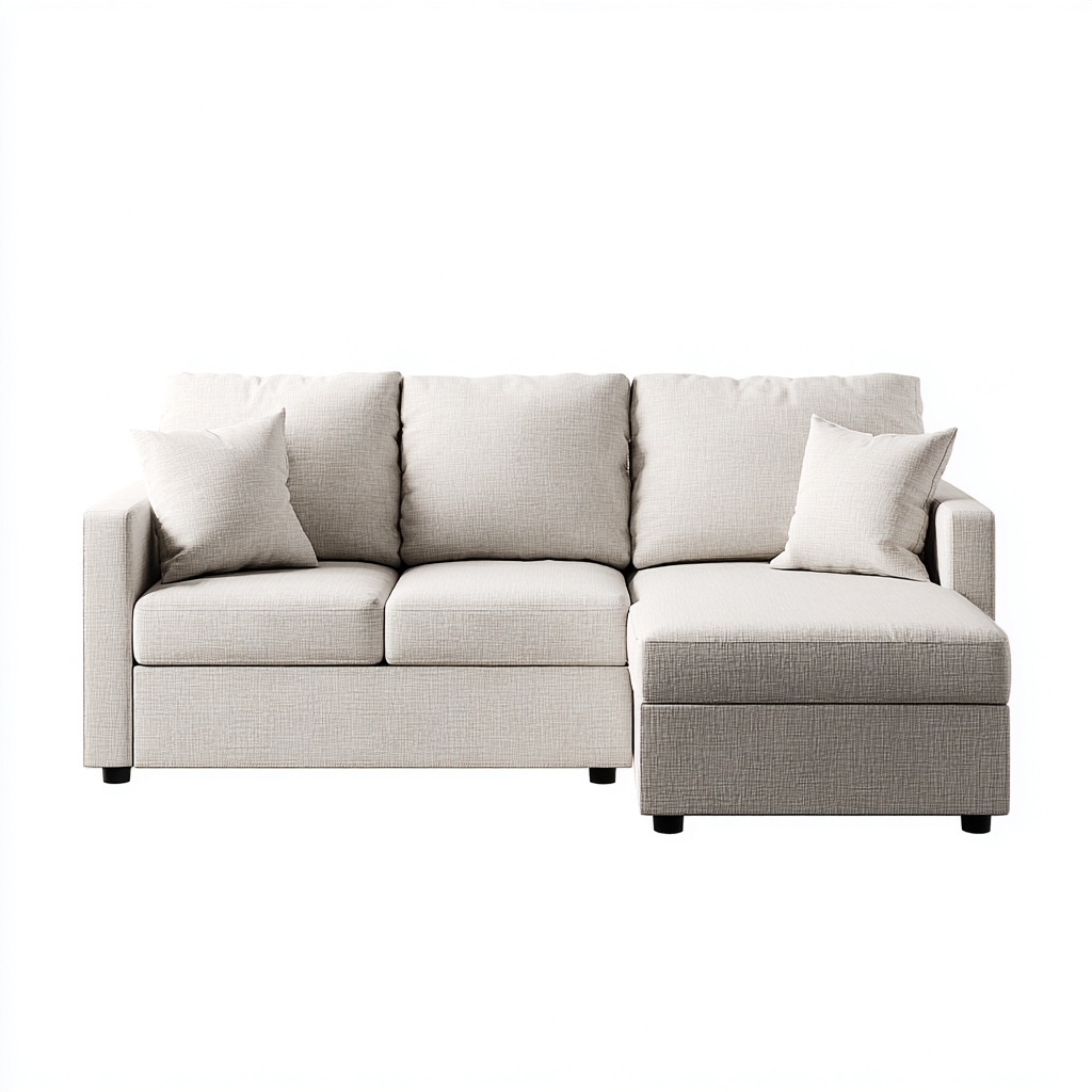 Canapé d'angle tissu 258x162x88 cm - beige - style moderne-Abodeixe