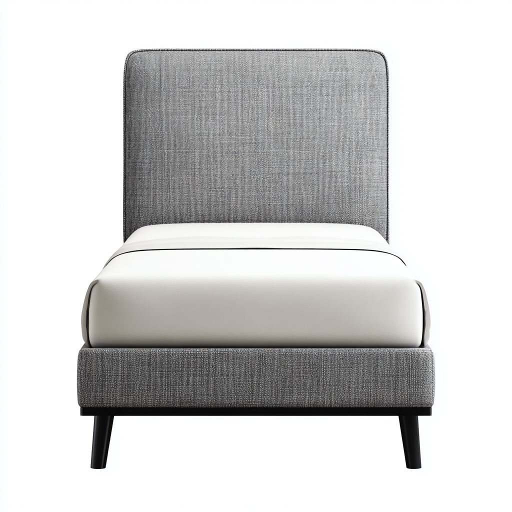 Lit simple tissu 200x100x95 cm - gris - design moderne pour chambre-Abodeixe