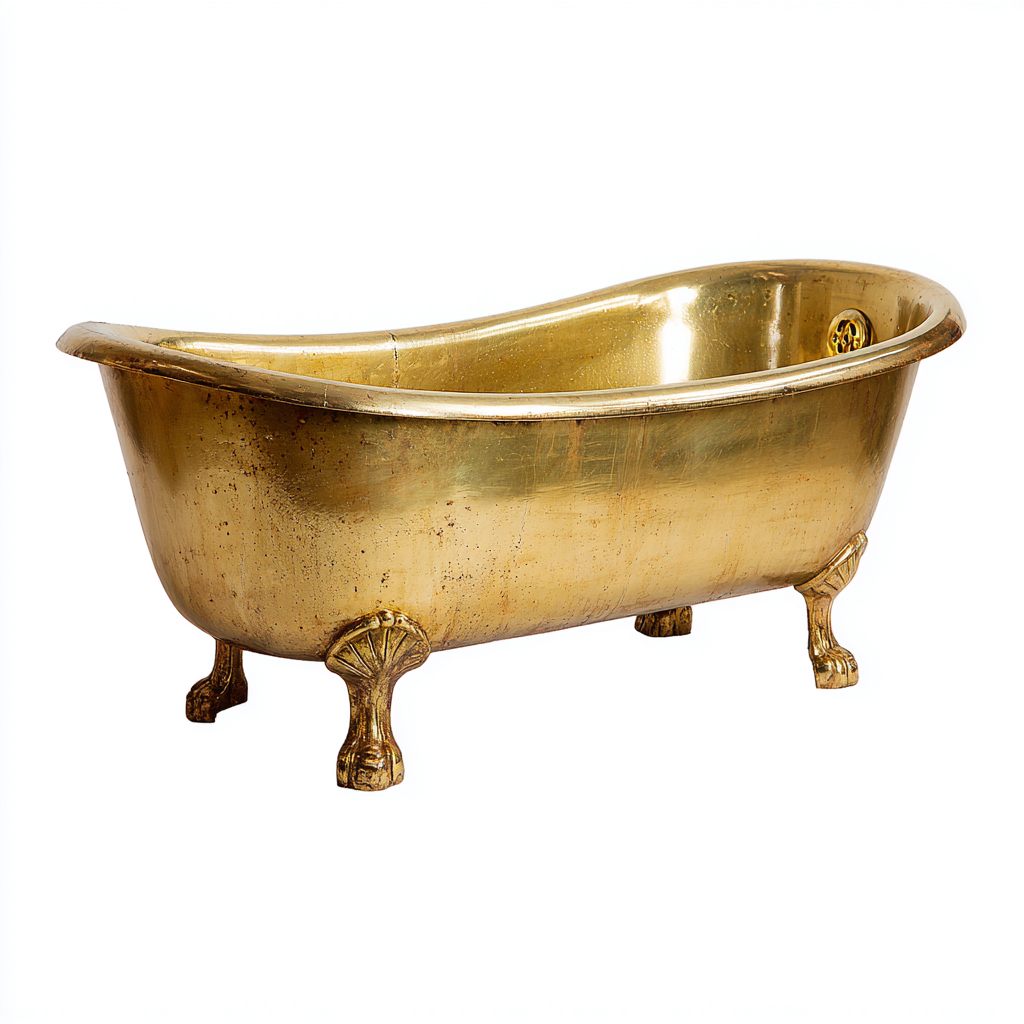Baignoire laiton 155x72x68 cm - laiton vieilli - style vintage-Abodeixe