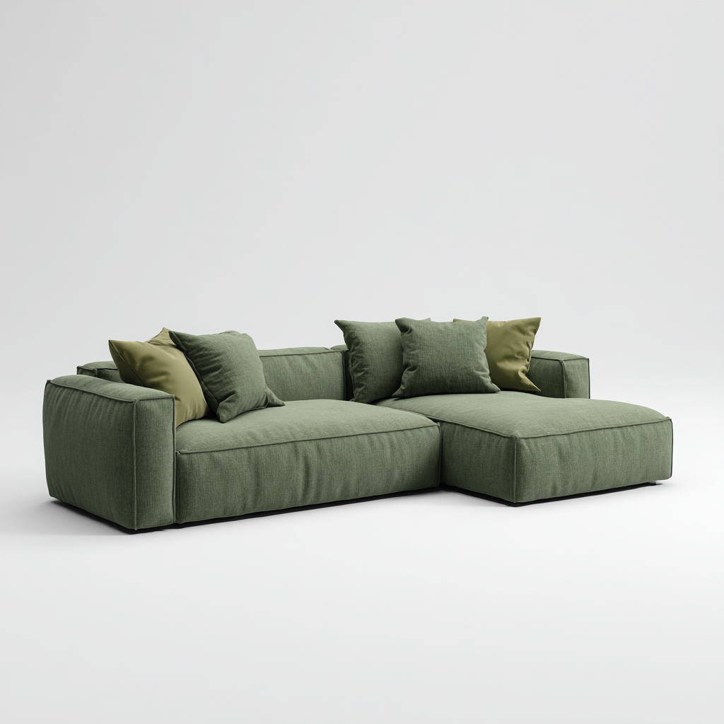 Canapé d'angle tissu 275x170x85 cm vert - Design moderne-Abodeixe