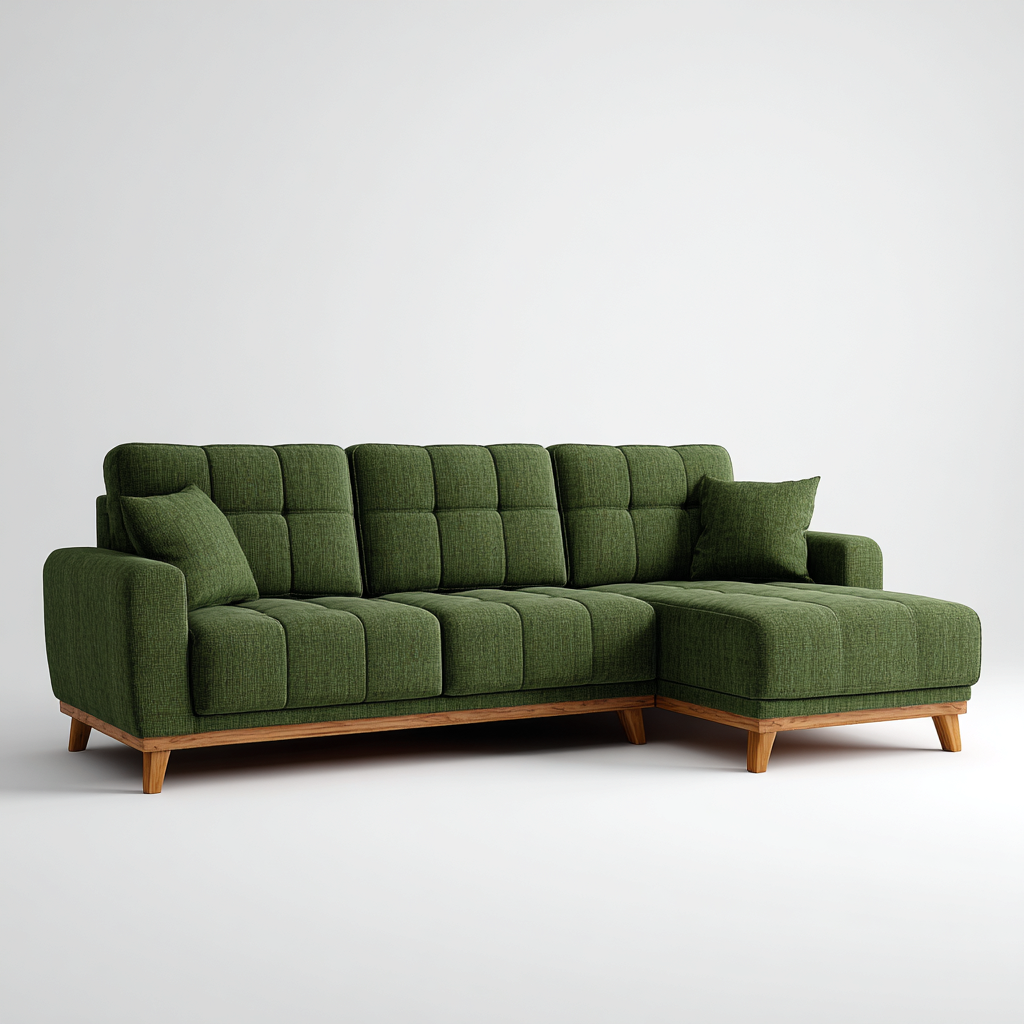 Canapé d'angle tissu 160x90x85 cm - vert - design moderne-Abodeixe