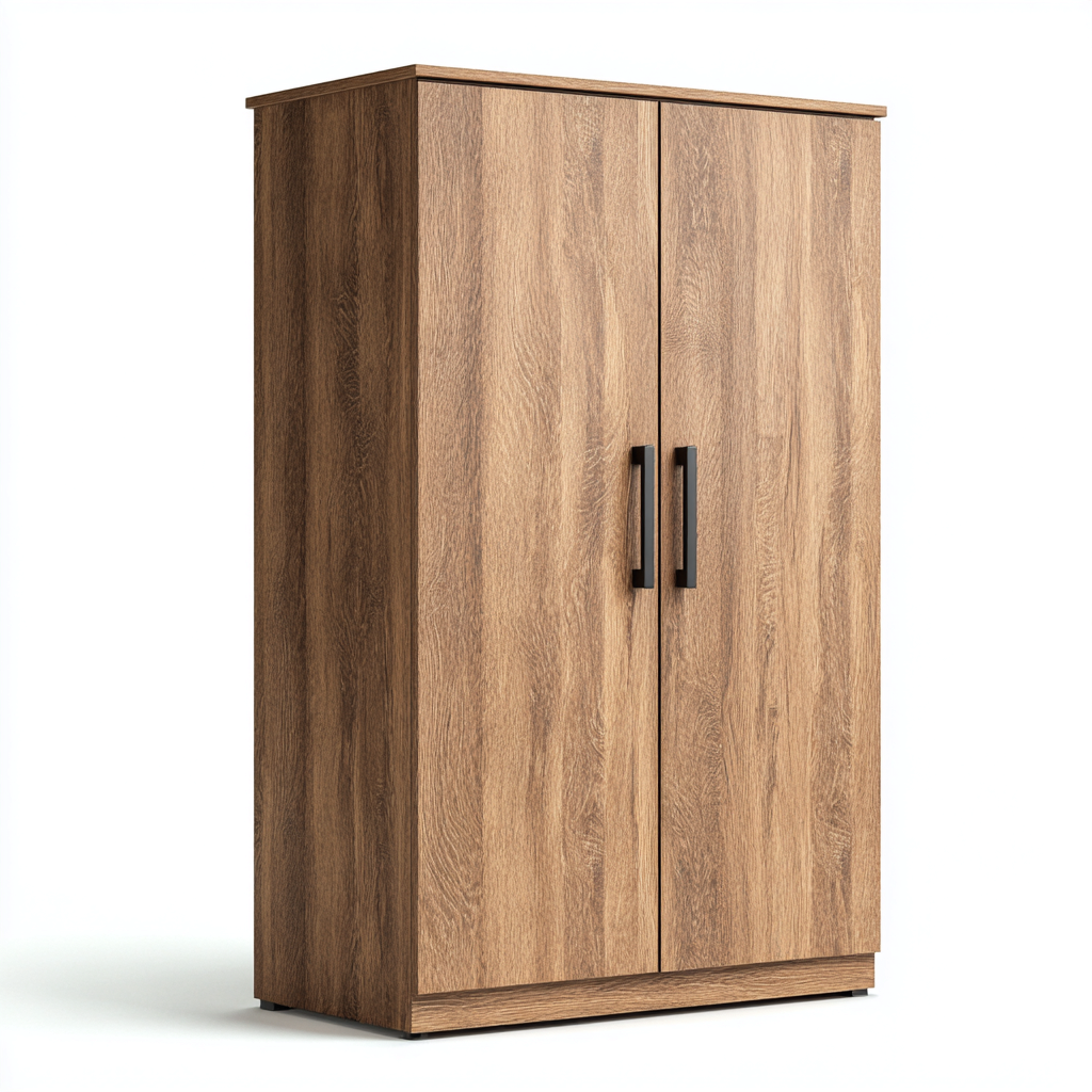 Armoire bois composite 90x55x185 cm chene clair pour chambre - design moderne-Abodeixe