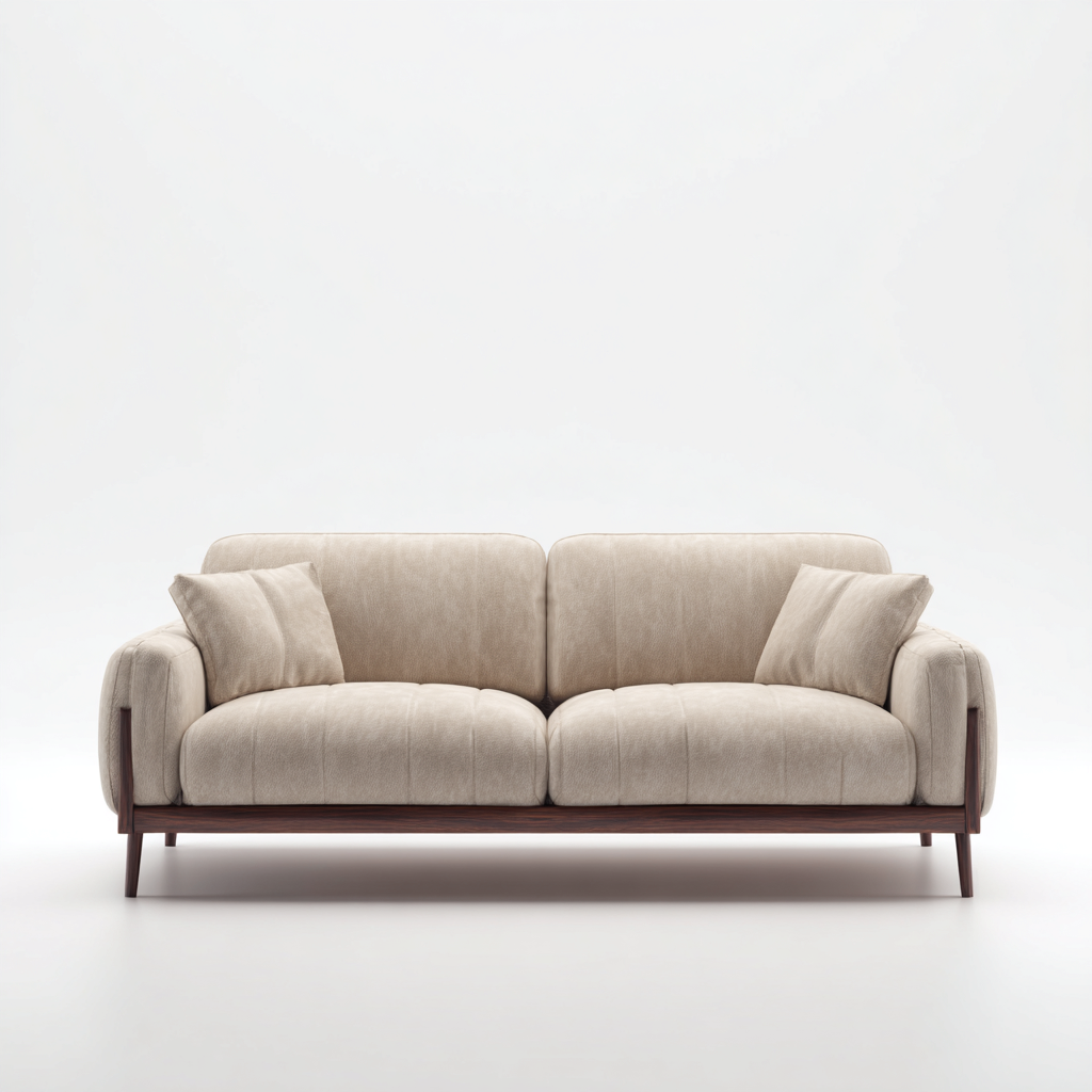 Canapé 3 places tissu 215x92x82 cm - beige - design moderne pour salon-Abodeixe