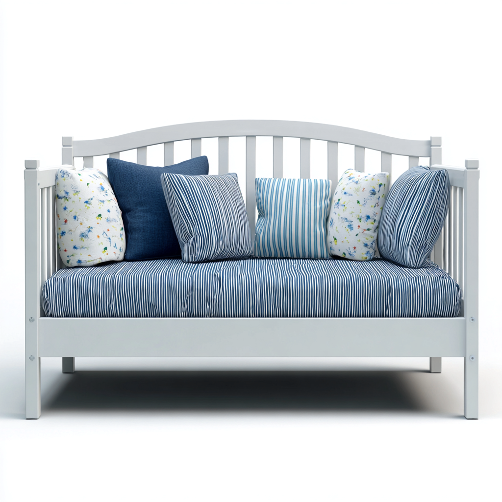 Canapé-lit panneaux bois 210x90x95 cm blanc pour salon style classique-Abodeixe