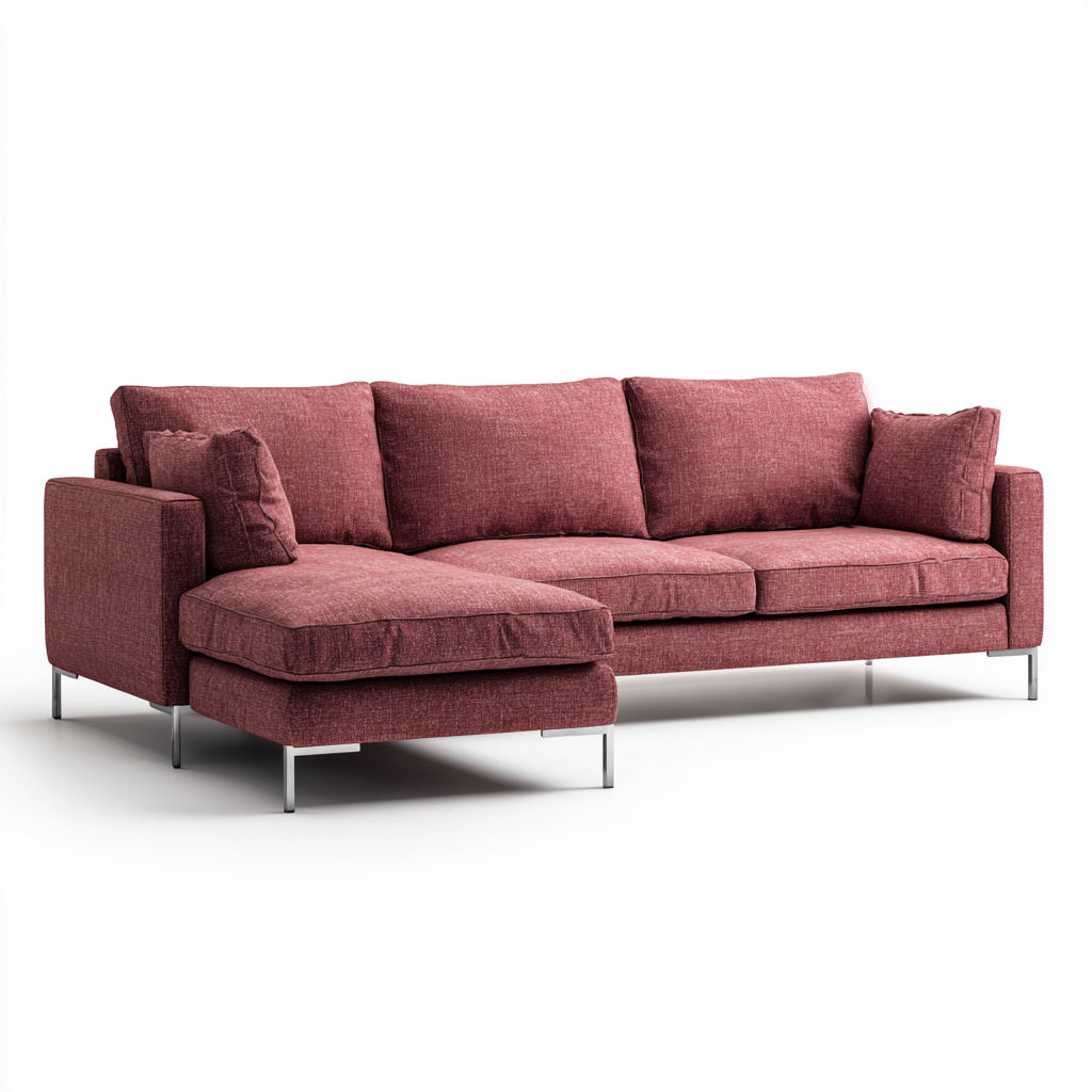 Canapé d'angle tissu 268x165x87 cm - rouge - design moderne pour salon-Abodeixe