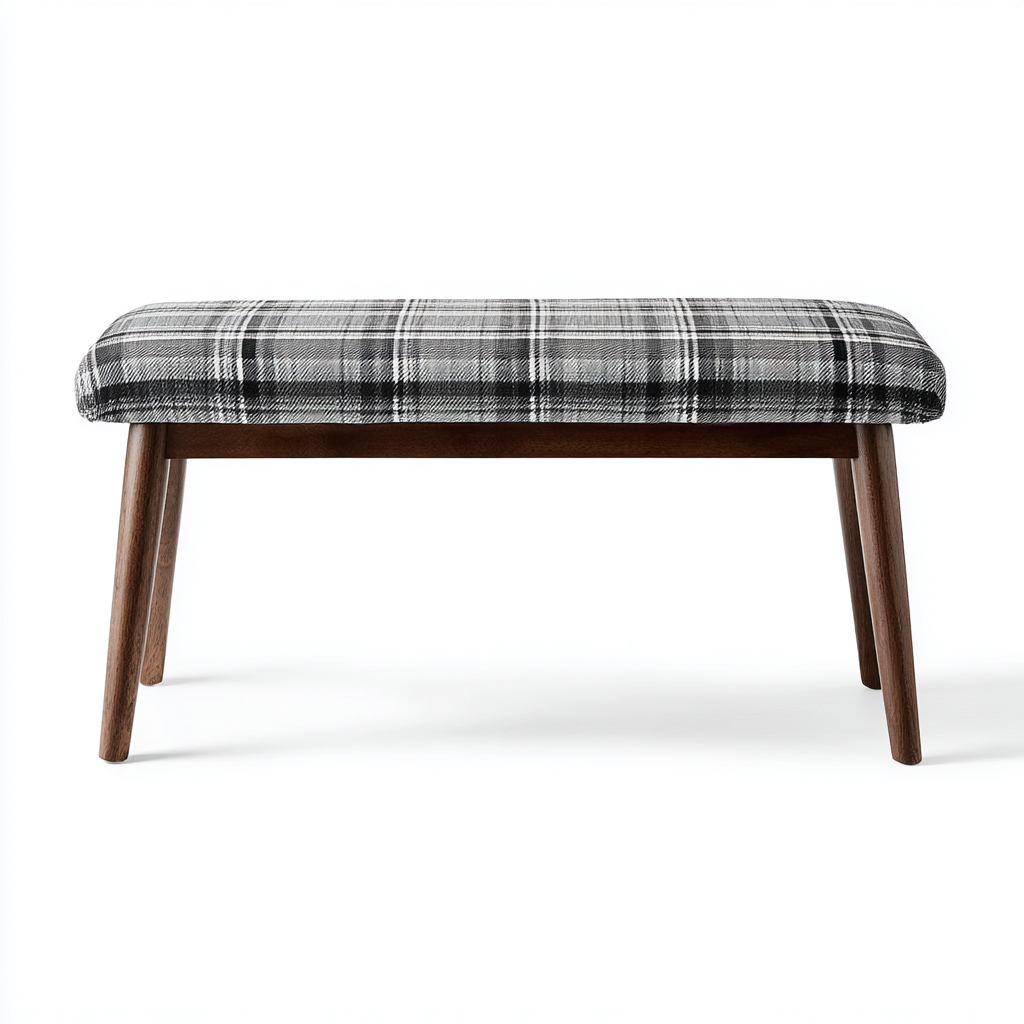 Banc d'entrée-bois-tissu-80x35x45 cm-gris-noir-style classique-Abodeixe